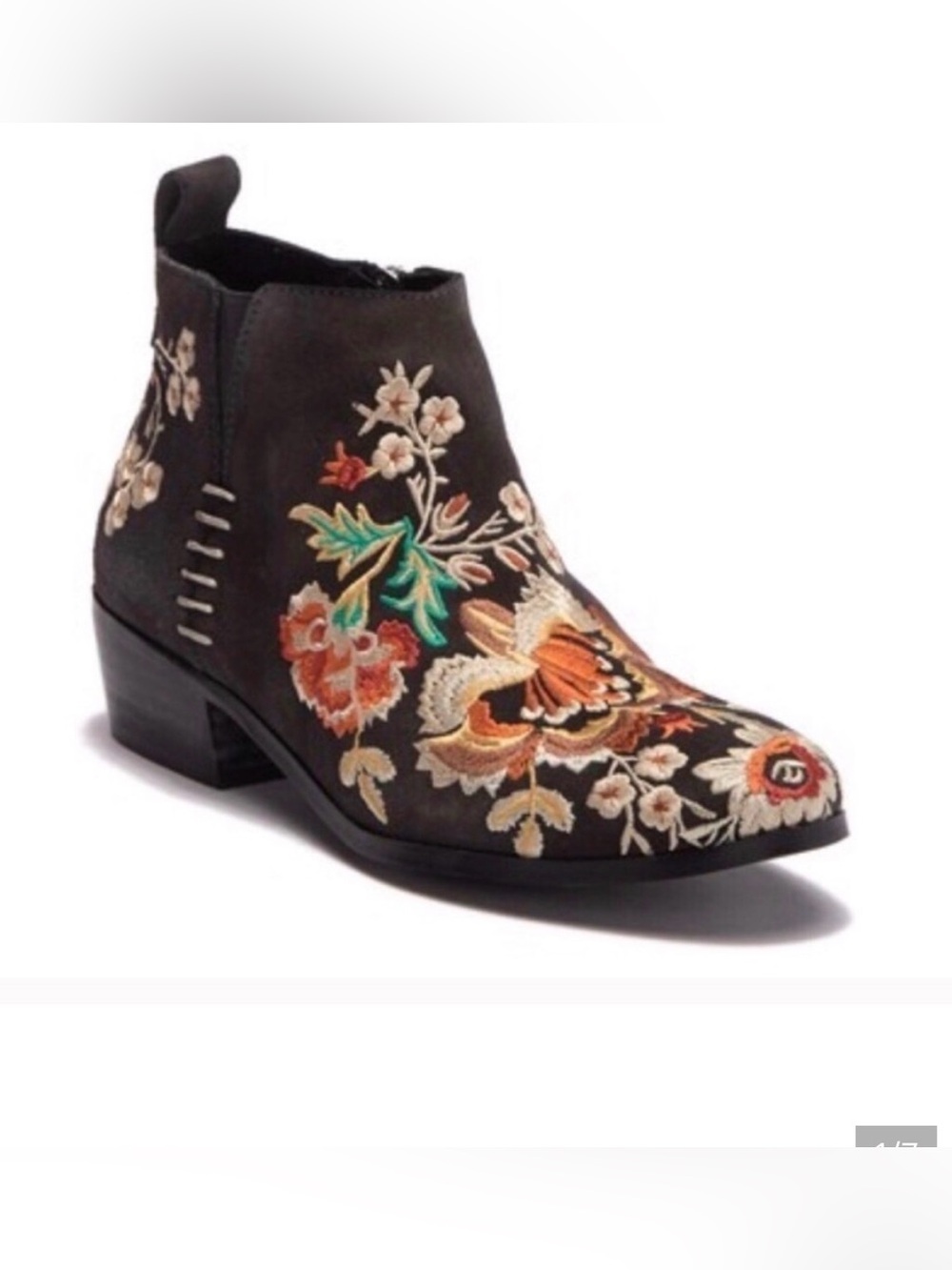 🌺LIKE NEW $398 Johnny Was Sammi Charcoal Booties size 38🌺 SOLD OUT ONLINE